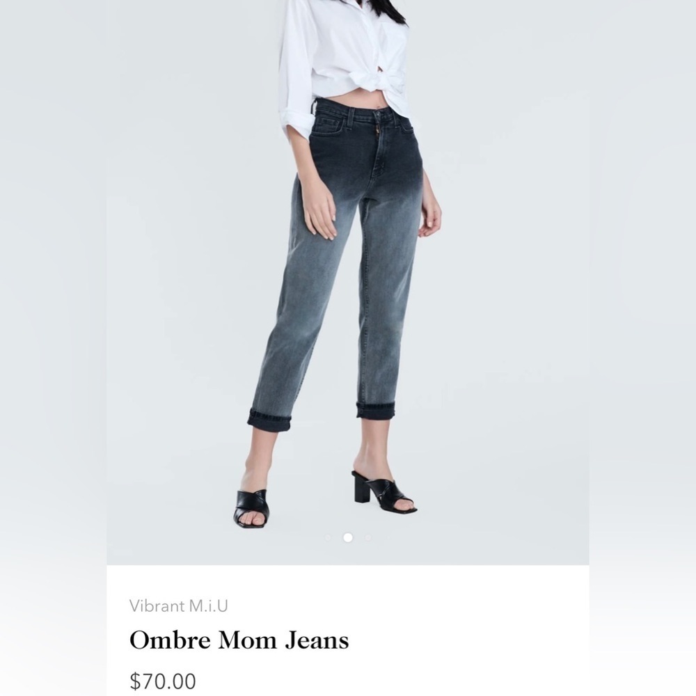 Vibrant M.I.U Ombré Mom Black Jeans size 9/28